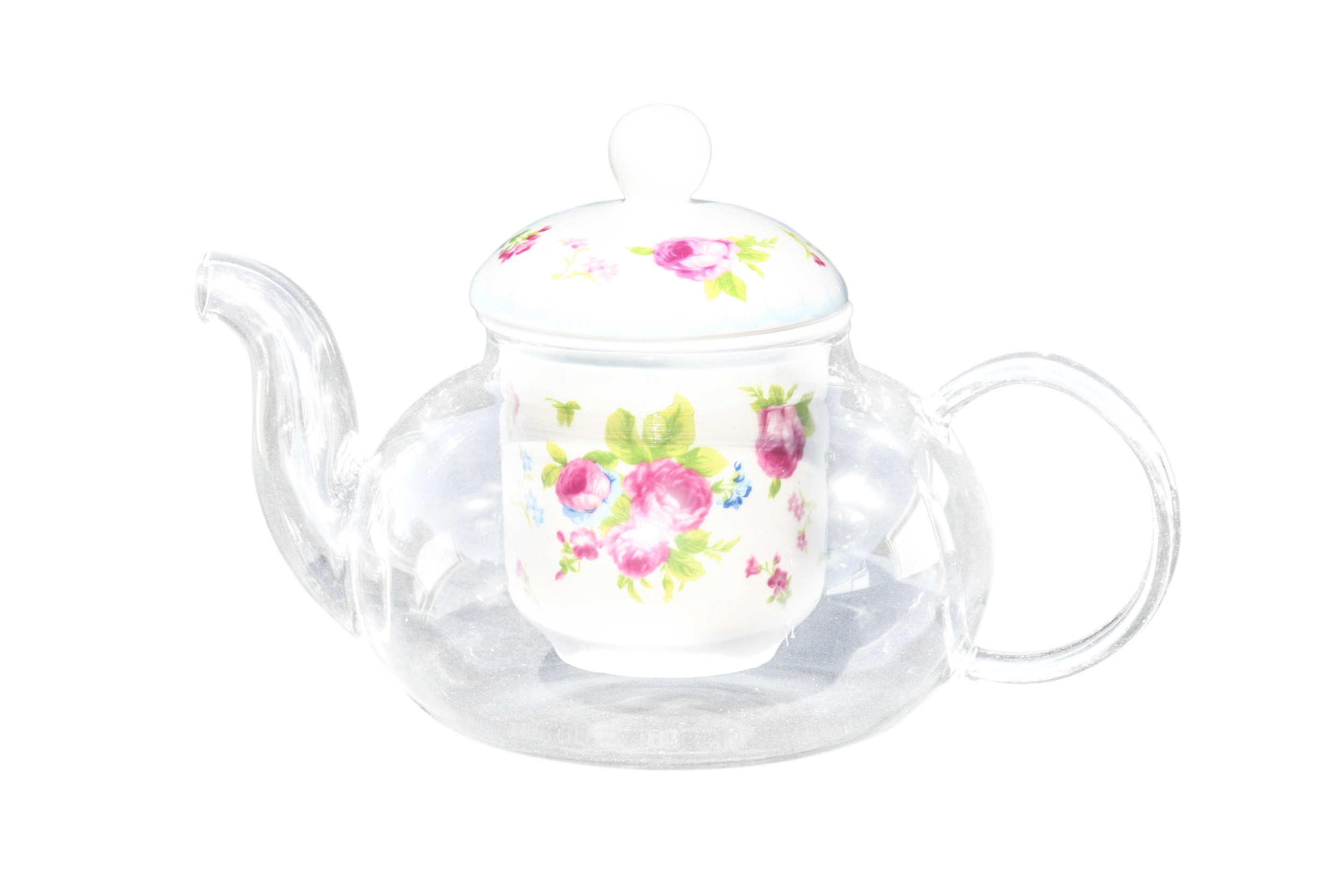 Glass/Porcelain Infused Teapot Sweet Bouquet - Click Image to Close